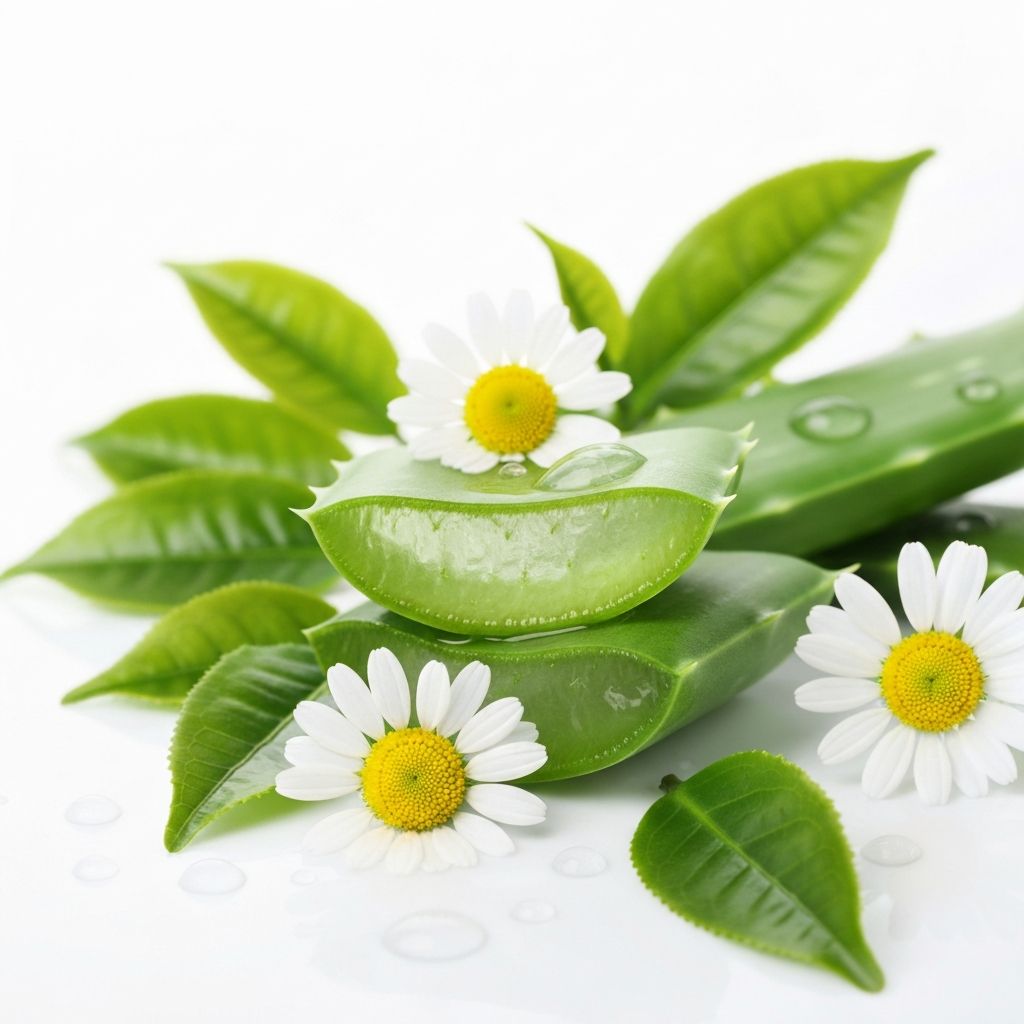 Natural skincare ingredients and botanical elements
